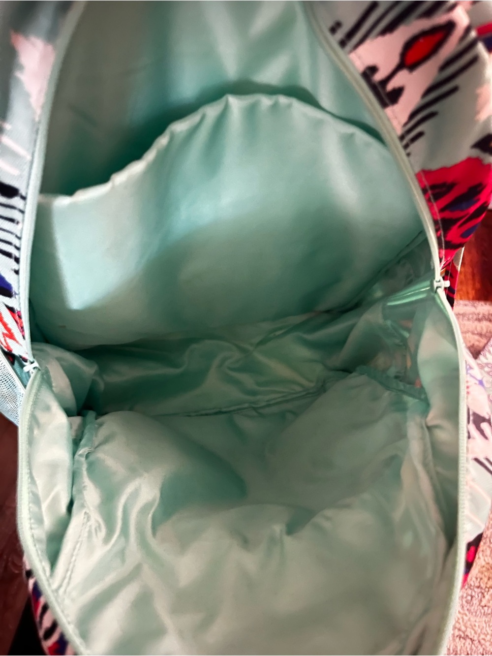 Vera Bradley Teal Ikat-Print Backpack with Multicolor Accents - Picture 4 of 4